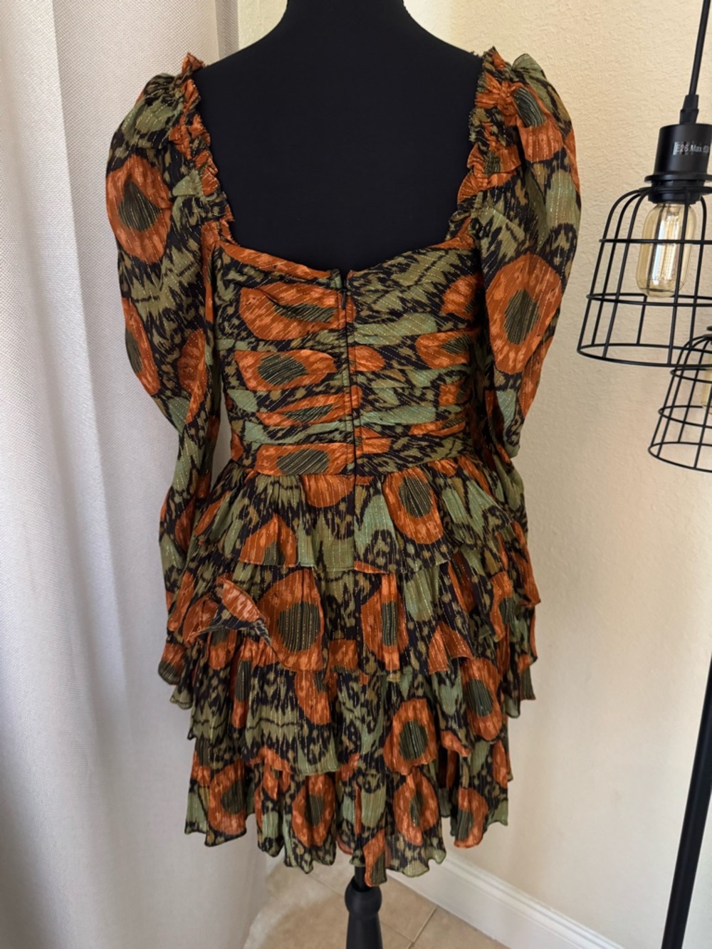 Ulla Johnson Naiya Dress Size 4 Metallic Floral Ruffle Mini NWT - Picture 8 of 13